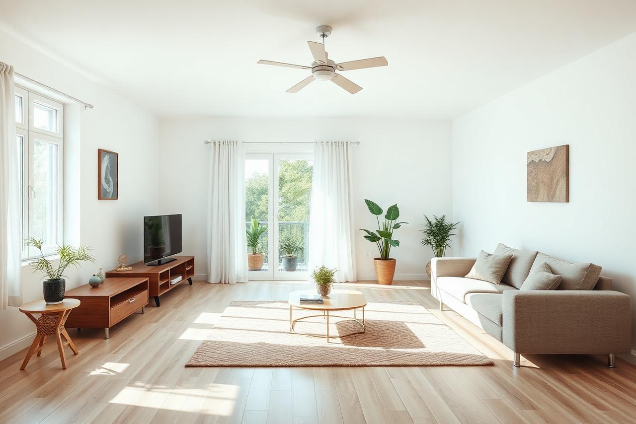Bright, tidy living room protected by professional pest control.